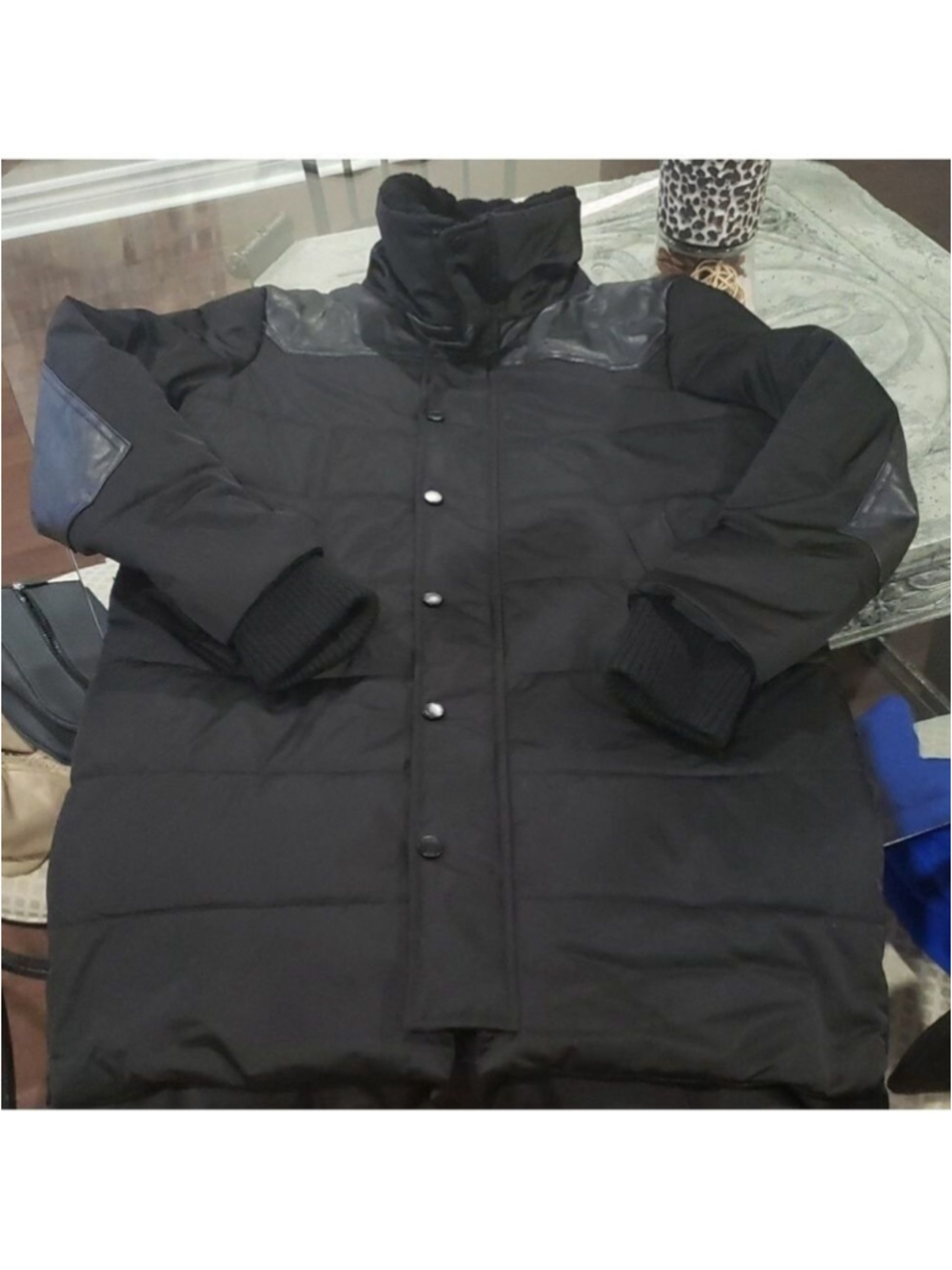 MEMBERS Only MEN'S Long BLACK WINTER Puffer Parka MEDIUM LIKE NEW